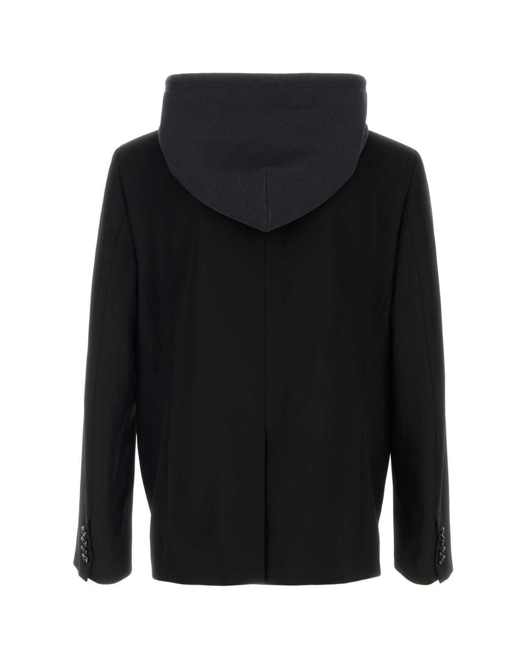 Balenciaga Black Layered Hooded Jacket for men