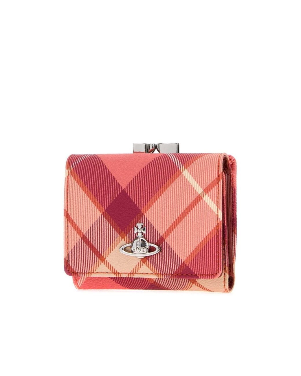 Vivienne Westwood Pink Small Check Frame Wallet