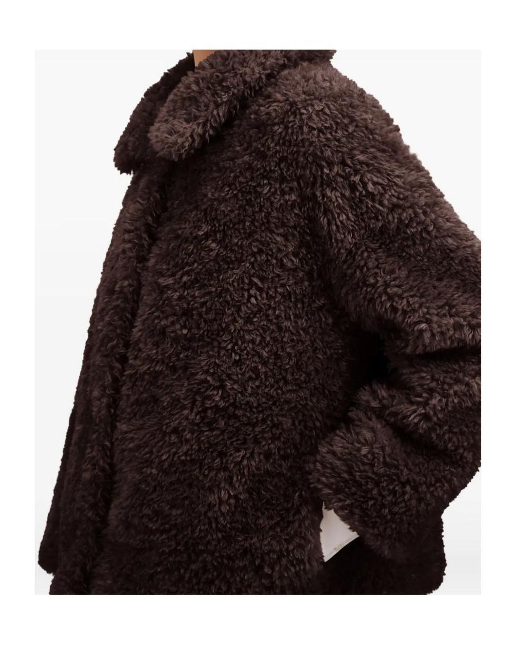 Herno Brown Faux Fur High Neck Coat