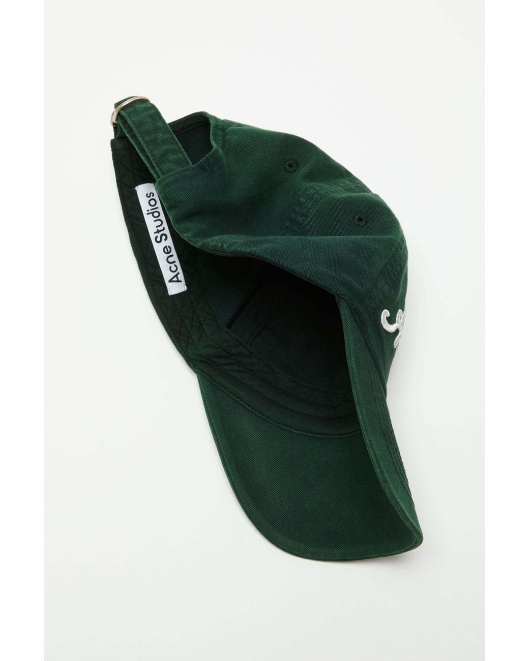 Acne Green Logo Embroidered Baseball Cap