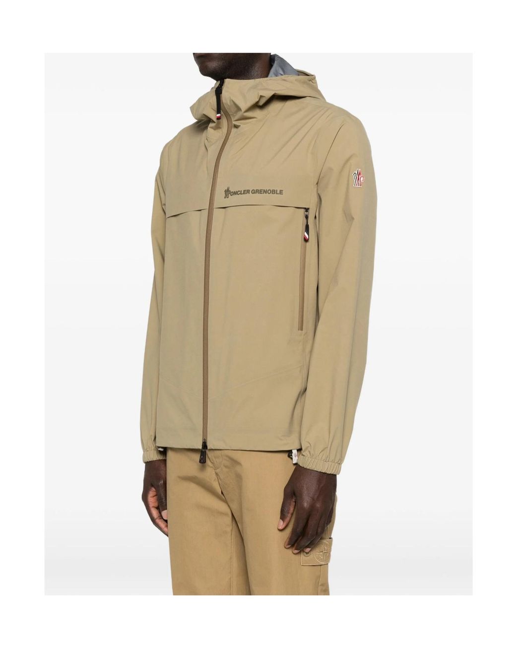 Moncler Natural Grenoble Shipton Hooded Shell Jacket for men
