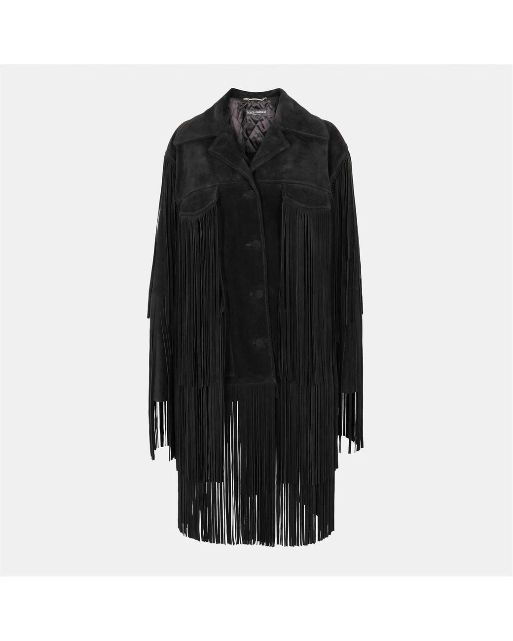 Dolce & Gabbana Black Suede Structured Leather Jacket