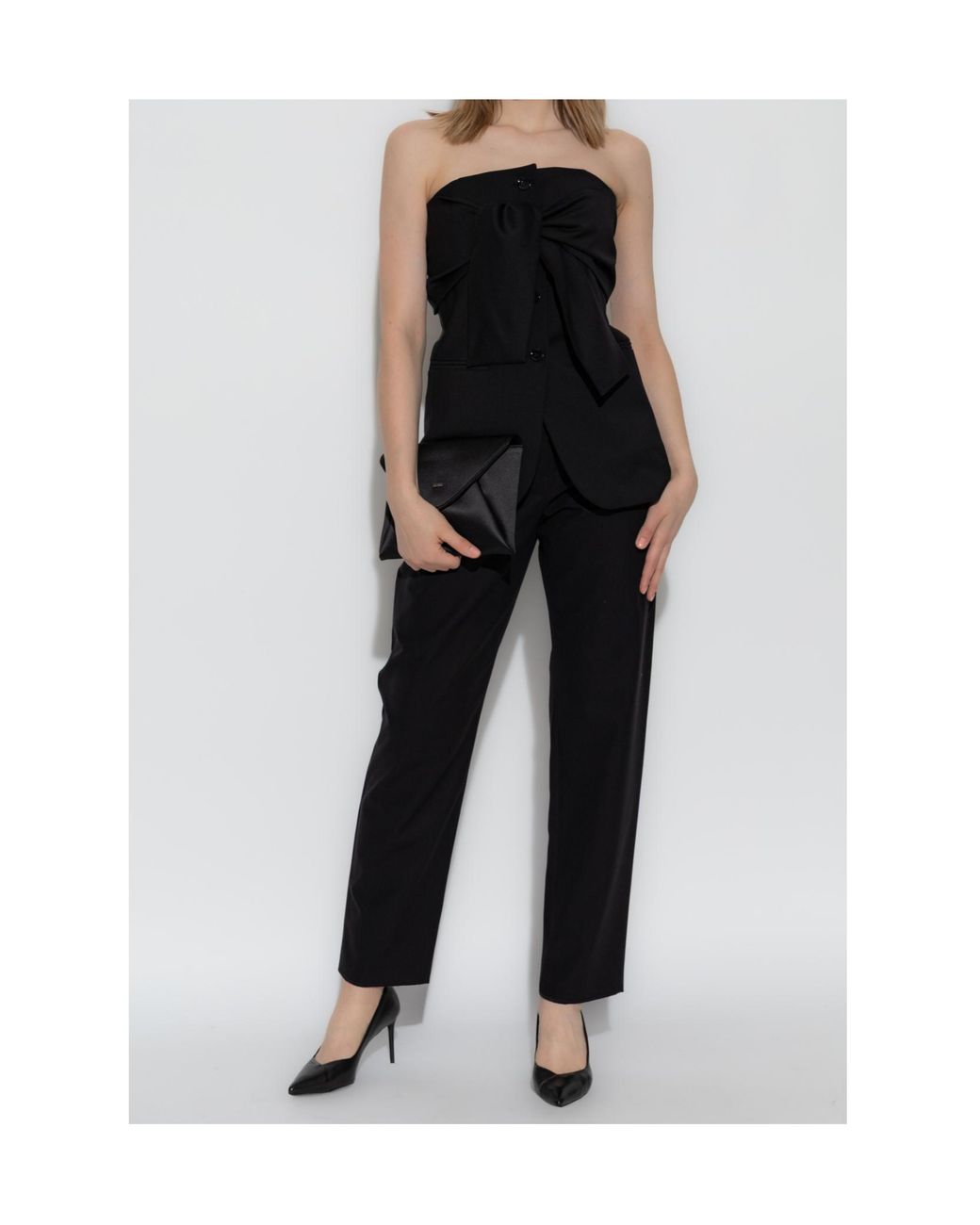Max Mara Black Cotton Carrot-Fit Trousers