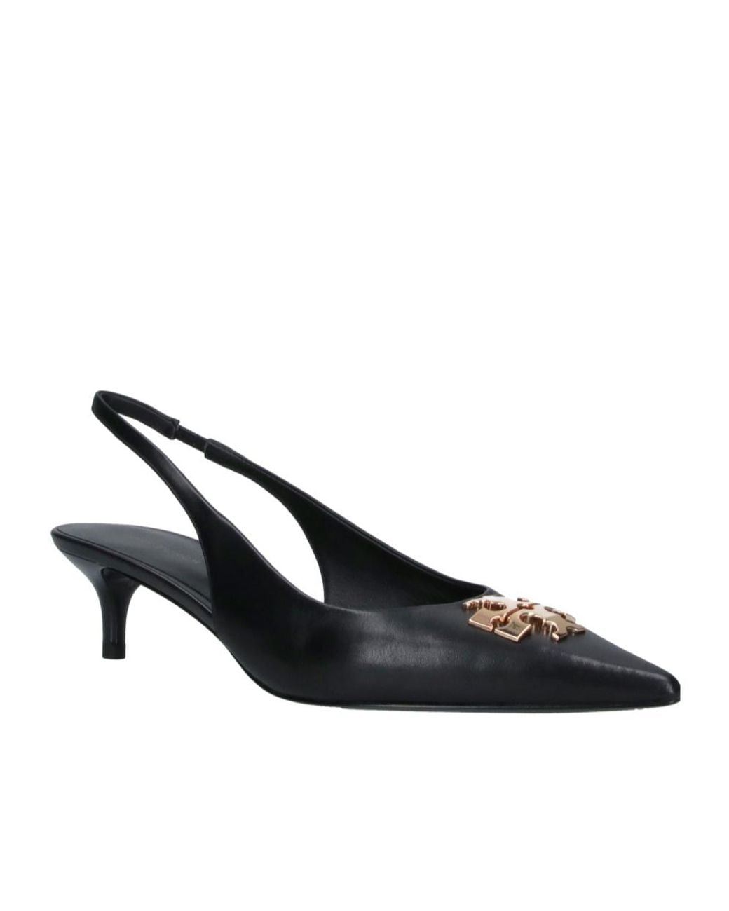 Tory Burch Black Charlie Pointed Toe Slingback Pumps