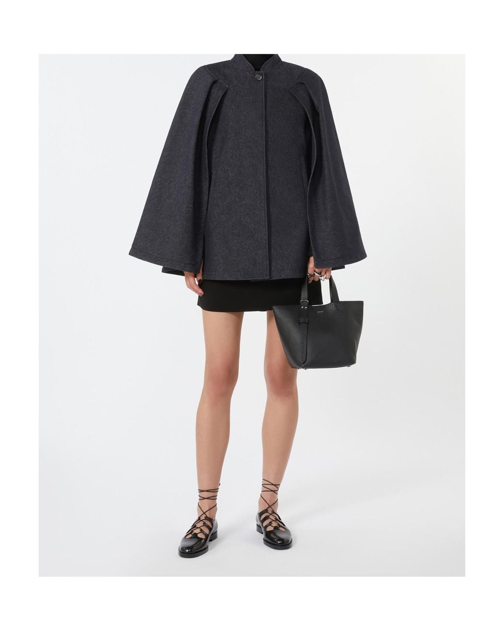 Max Mara Black Extra-Small Leather Archetipo Bag