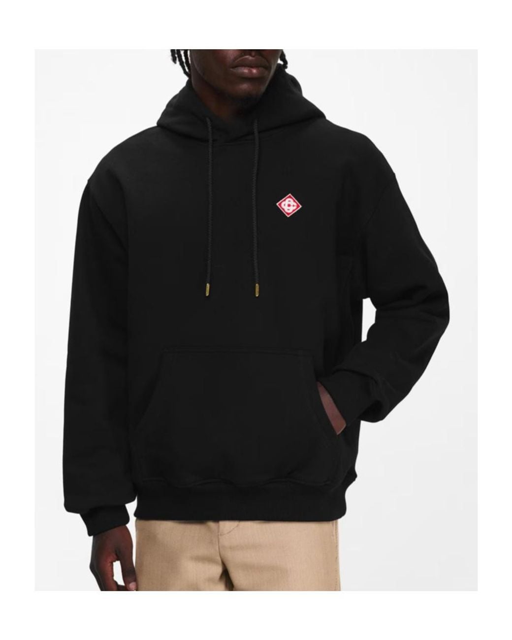 Casablanca Black Logo Appliqué Hoodie for men