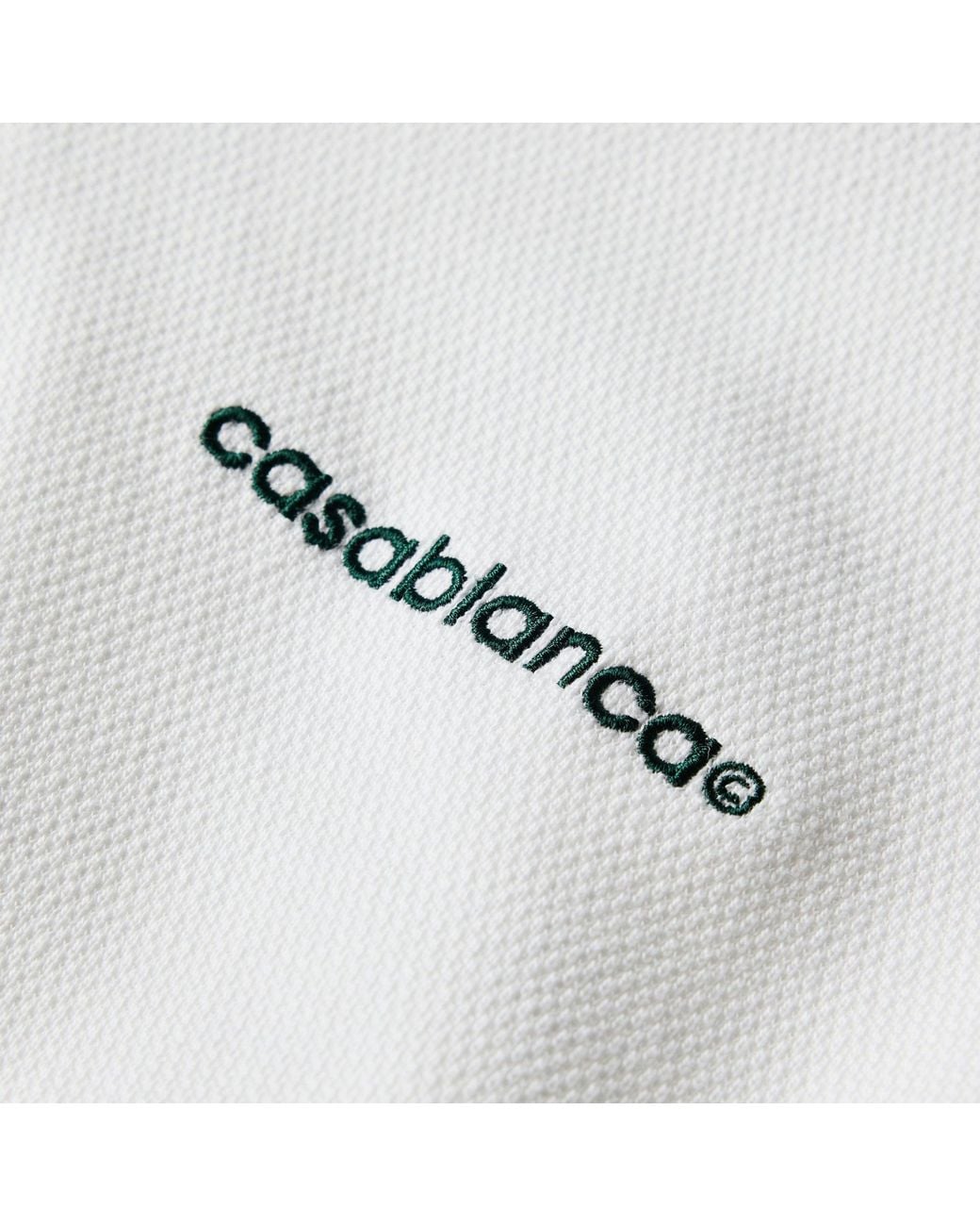 Casablanca White Logo Short-Sleeve Polo Shirt for men