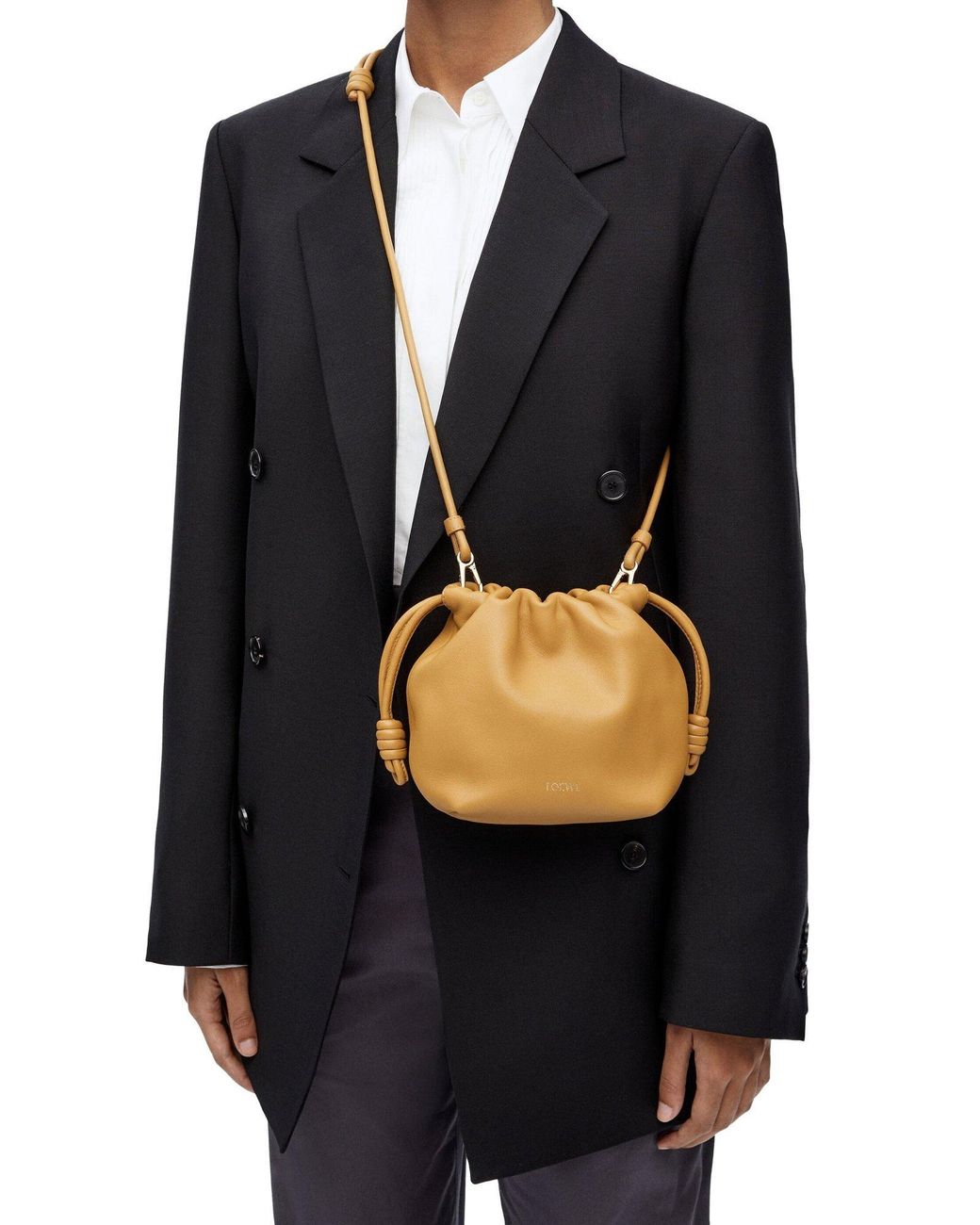 Loewe Metallic Flamenco Drawstring Mini Shoulder Bag