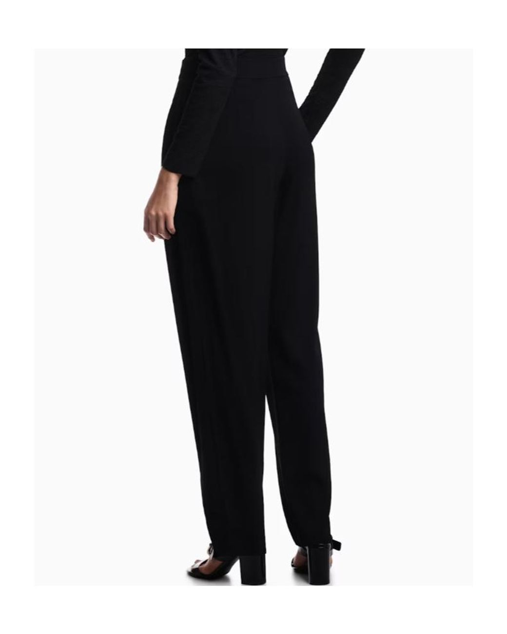 Emporio Armani Black Relaxed Pleated Pants