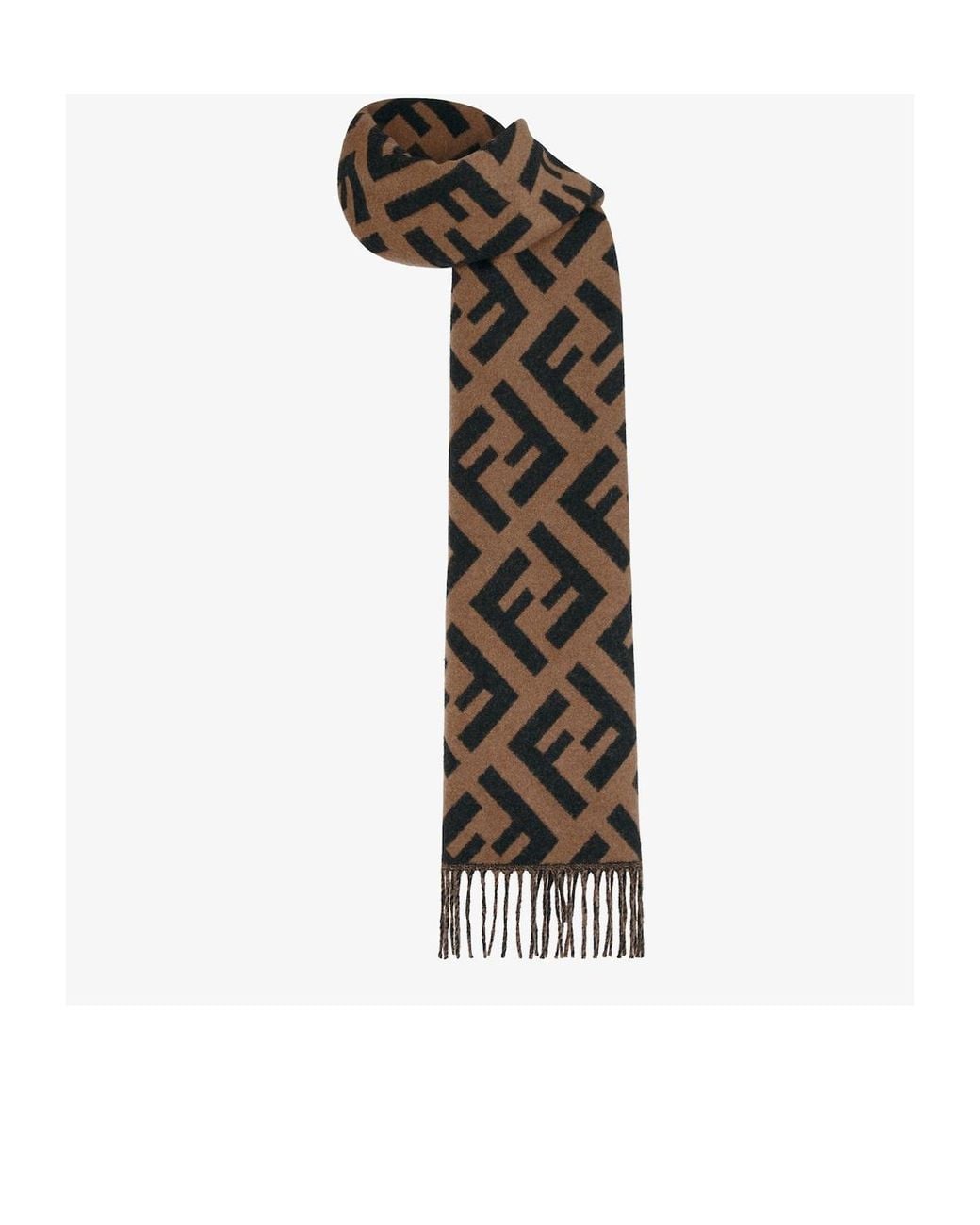 Fendi Multicolor Ff Jacquard Fringed-Edge Scarf