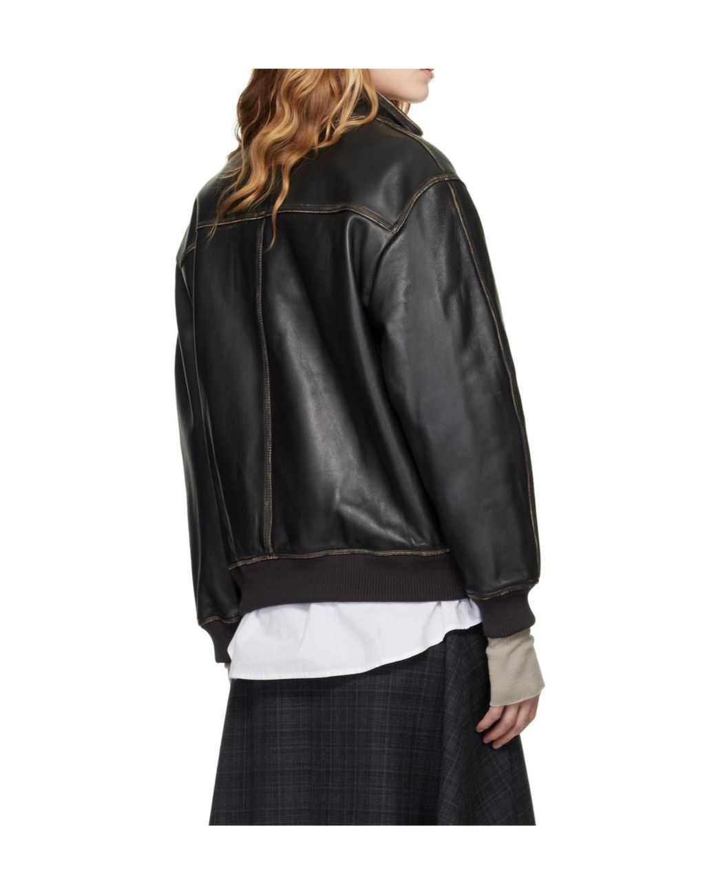 DUNST Black Long-Sleeved Leather Jacket for men