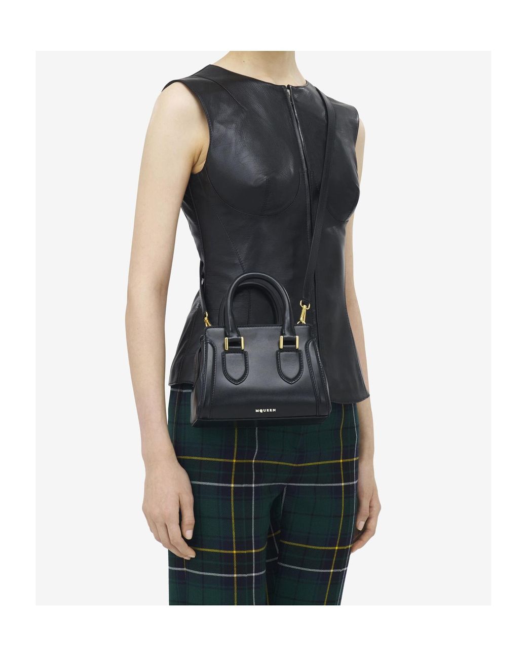 McQueen Black Birdee Mini Tote Bag