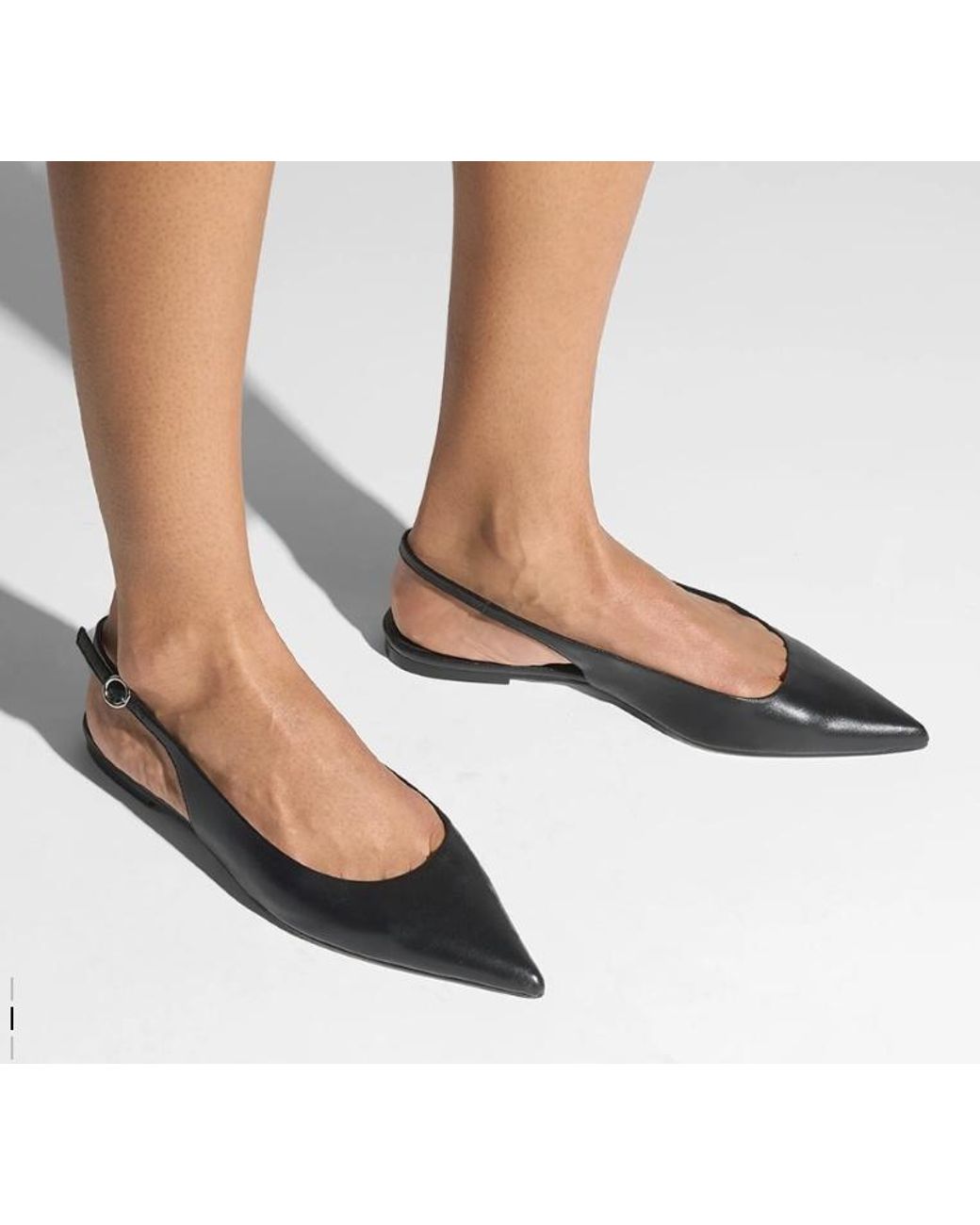 Aeyde White Annora Pointed Toe Flats