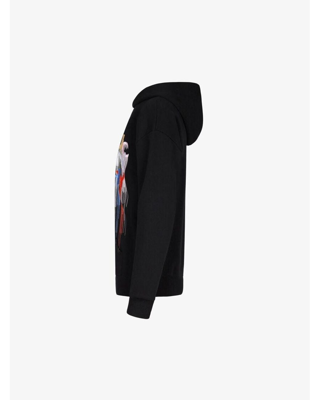 Givenchy Black Embroidered Logo Hooded Sweatshirt