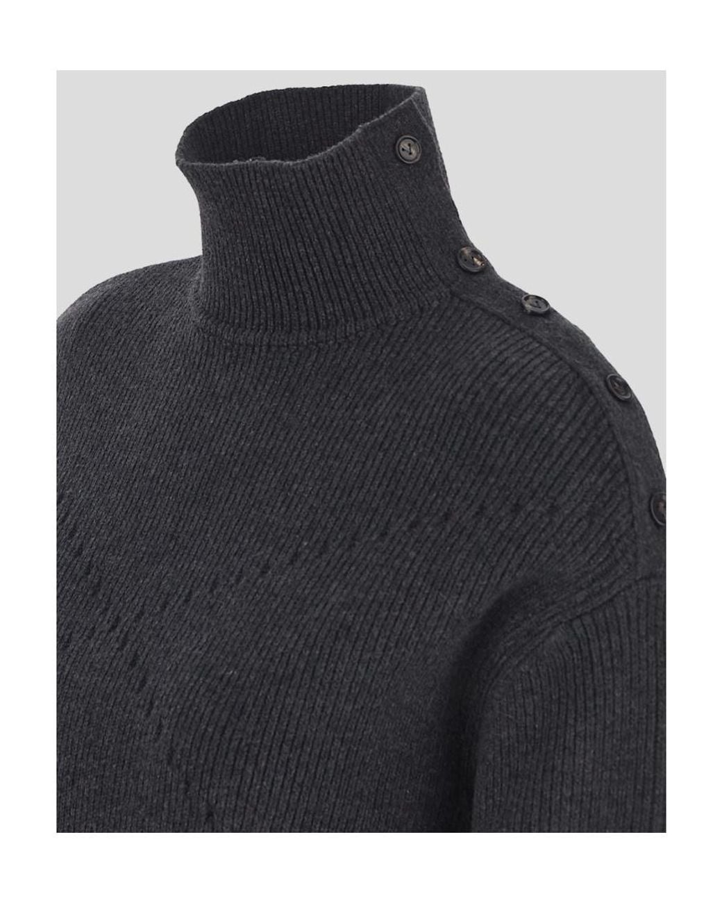 Bottega Veneta Blue Relaxed Fit Ribbed Jumper