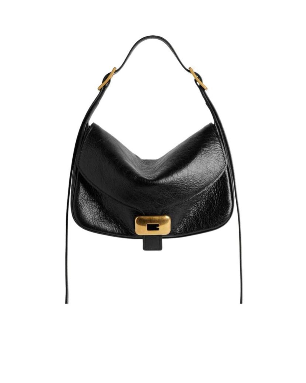 Balenciaga Black Clicca Medium Shoulder Bag