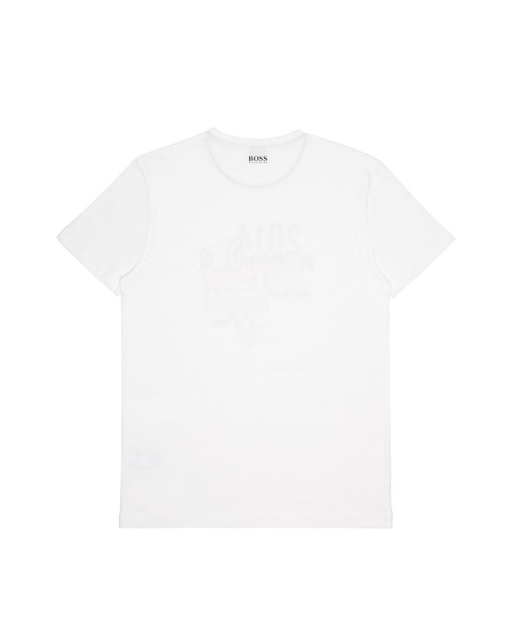 Boss White T-Shirt With Round Neck And Short Sleeves for men
