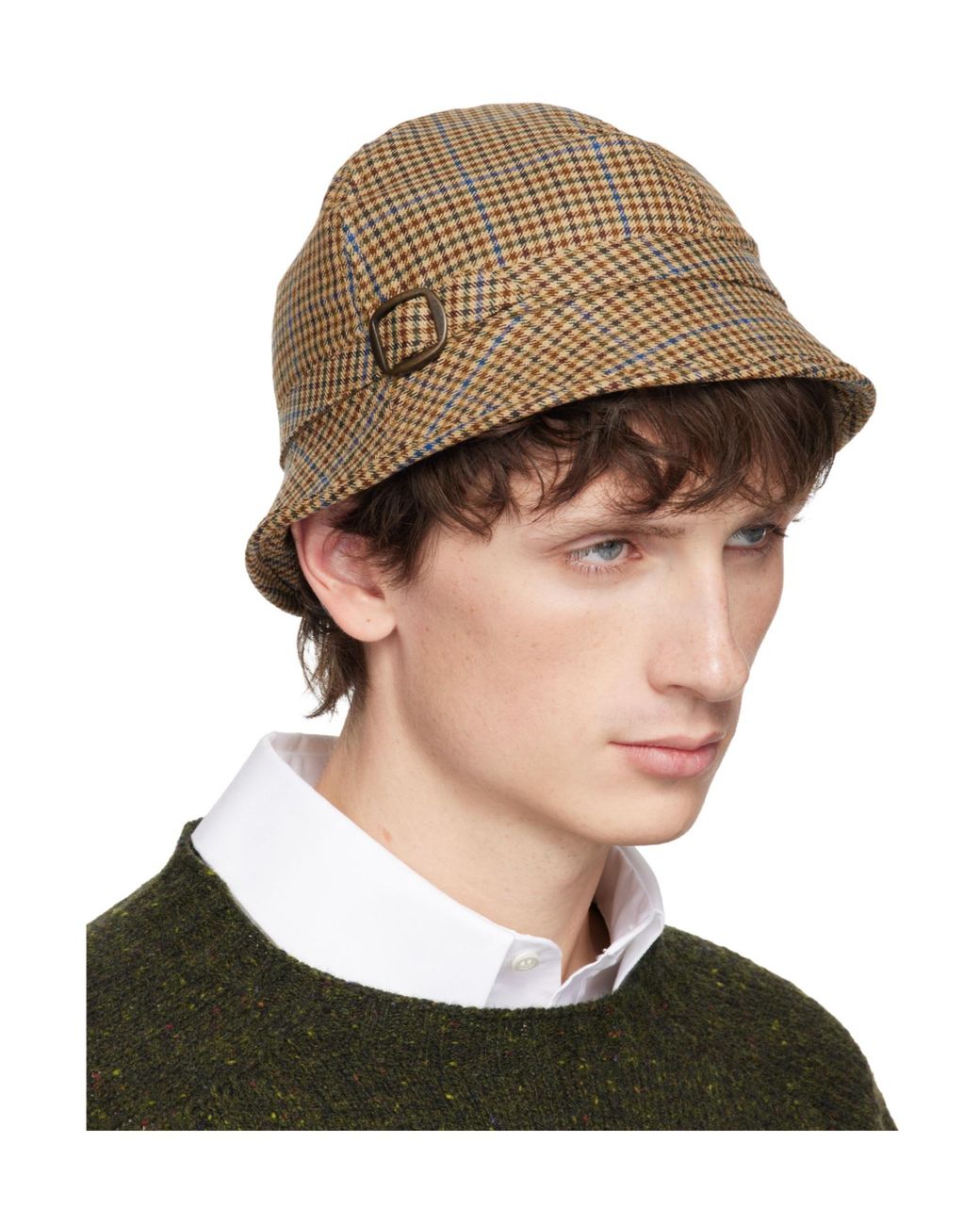 Maison Margiela Brown Buckle-Detail Hat for men