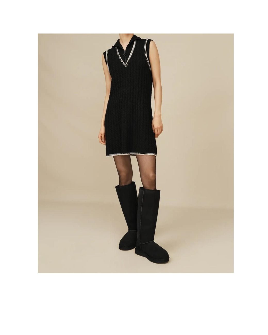 Ugg Black Tall Shearling-Lined Boots