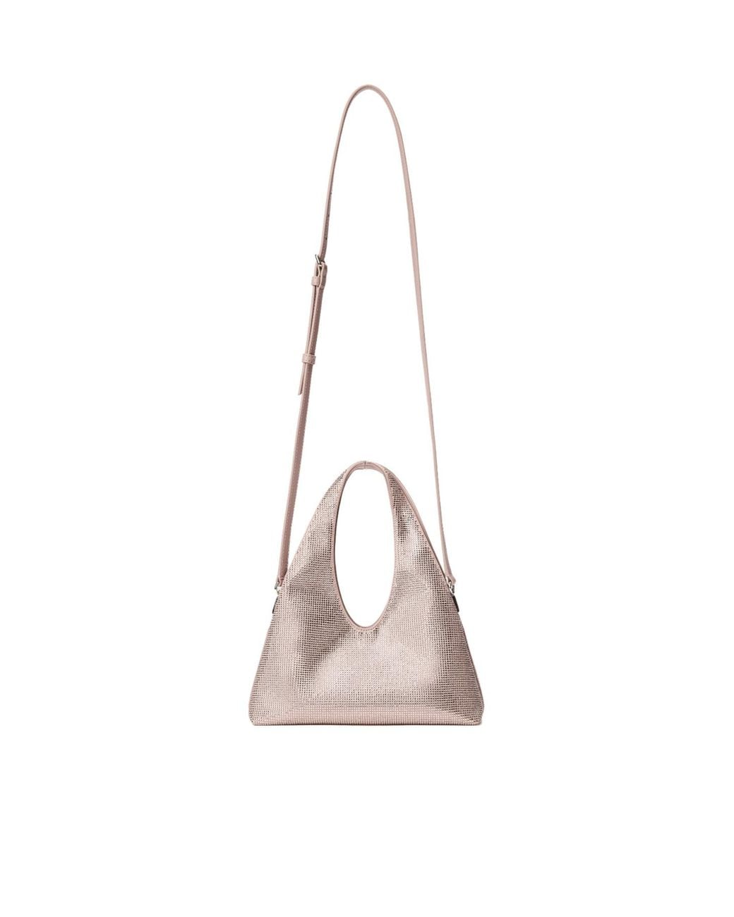 Alexander Wang Natural Crystal-Embellished Logo-Patch Shoulder Bag