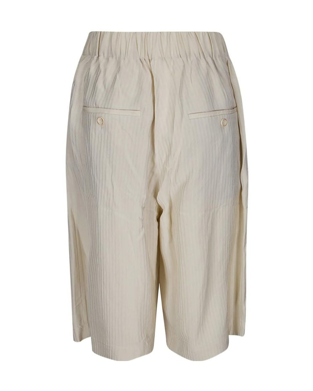 Uma Wang White Poela Chevron-Pattern Trousers