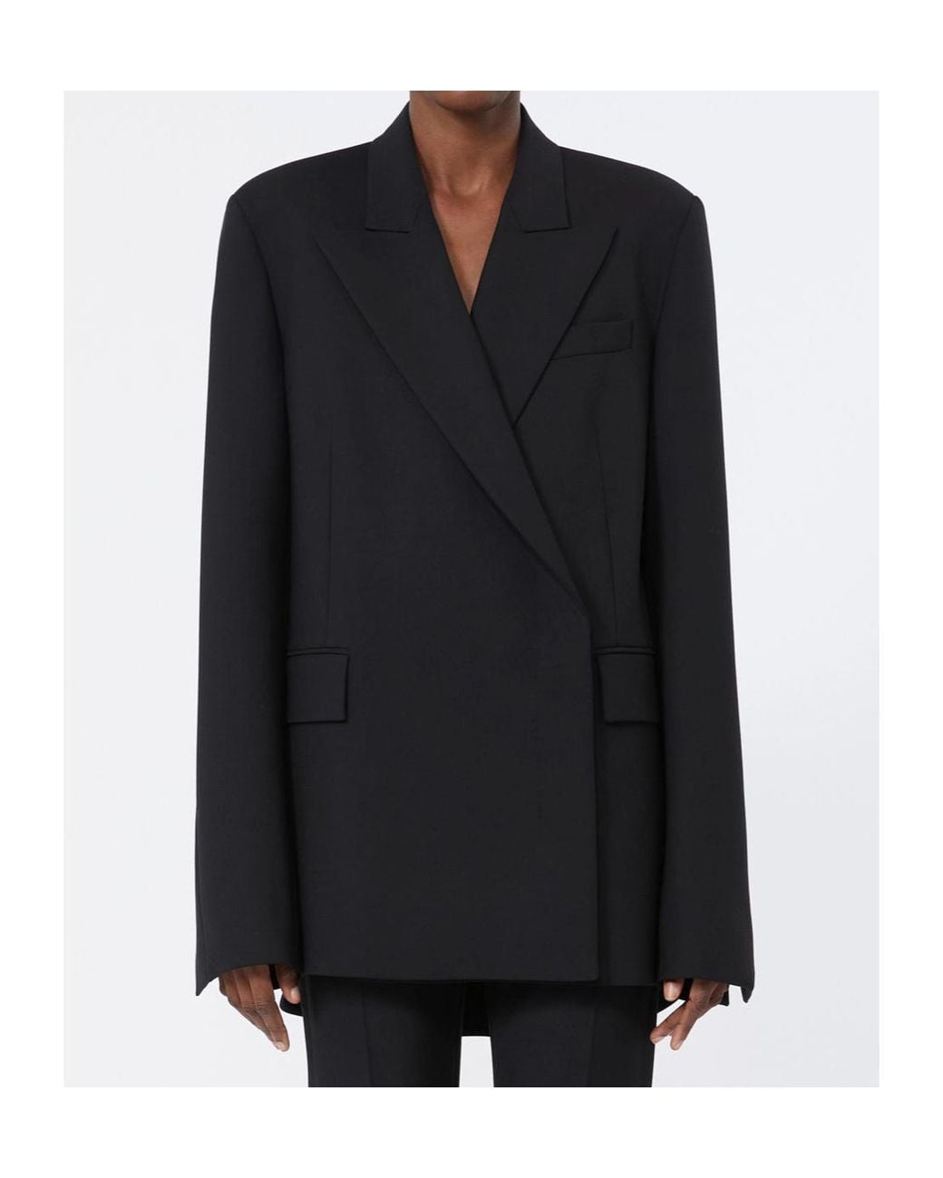 Sportmax Black Technical Wool Tailored Blazer
