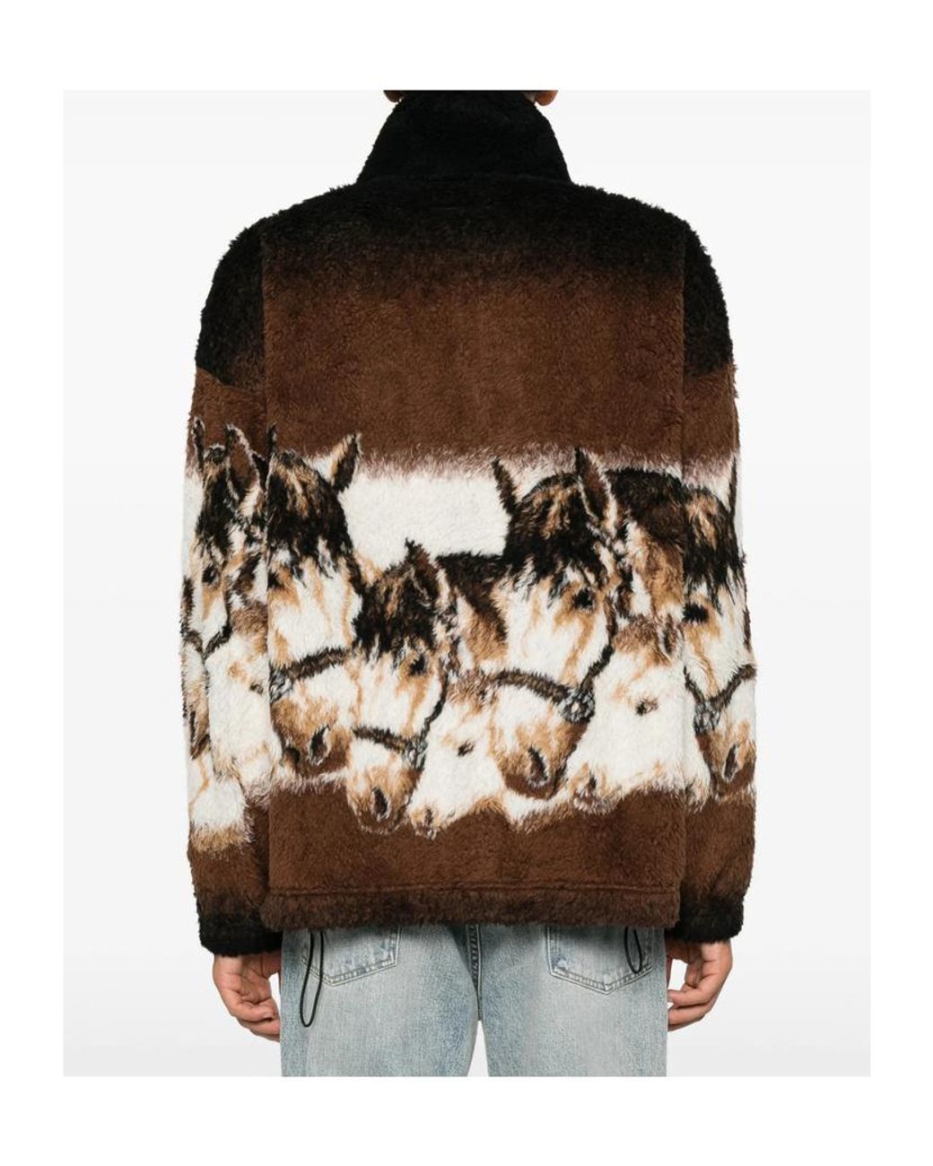 MM6 by Maison Margiela Black Horse Print Cardigan for men