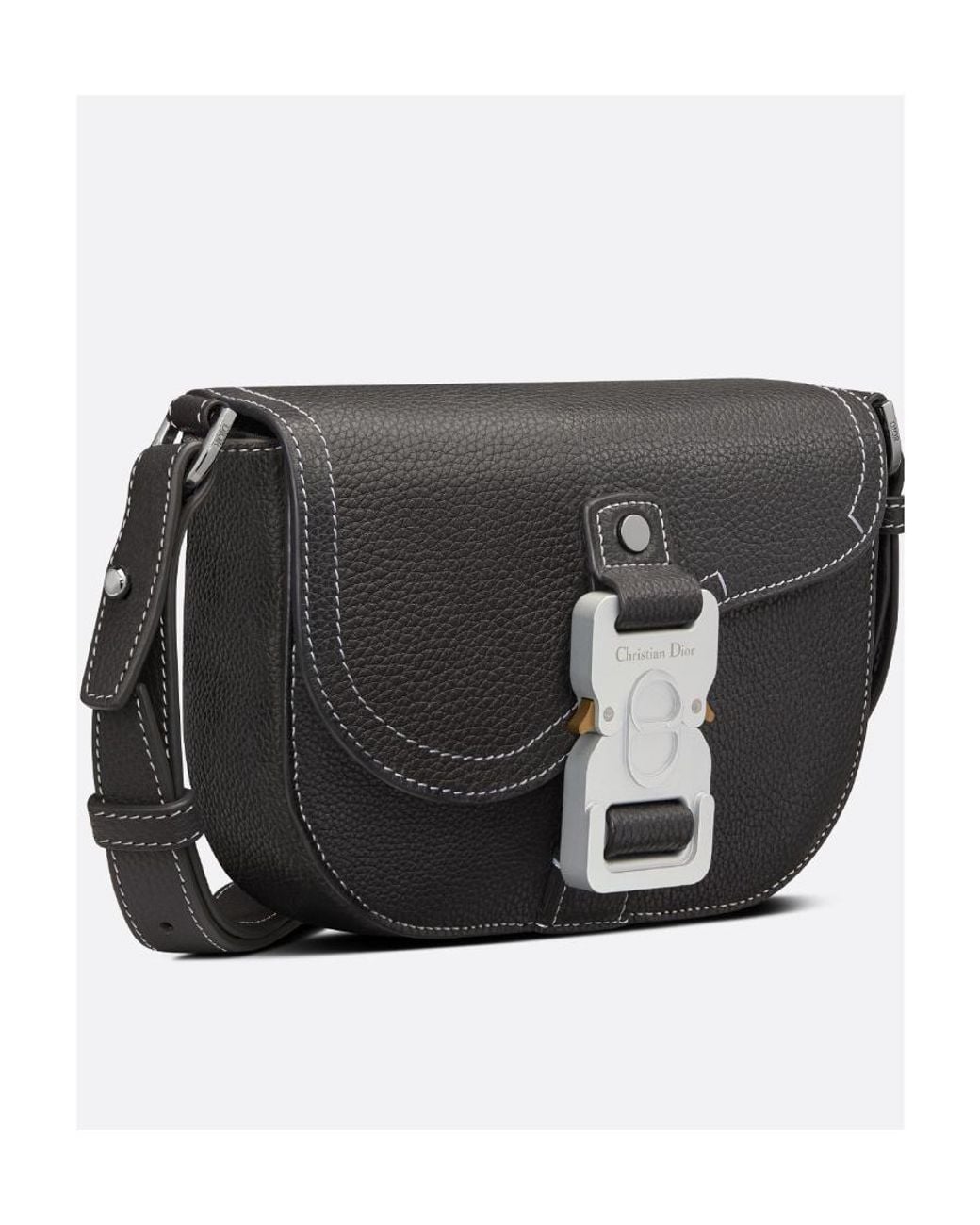 Dior Black Saddle Pouch With Strap for men