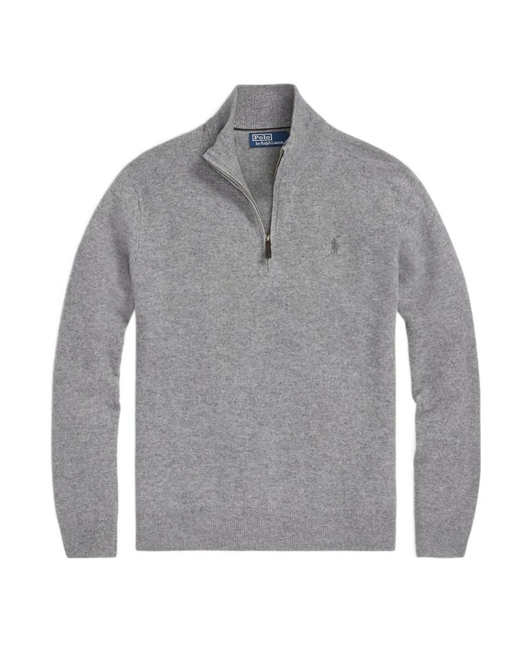 Polo Ralph Lauren Gray Quarter Zipper Sweater for men