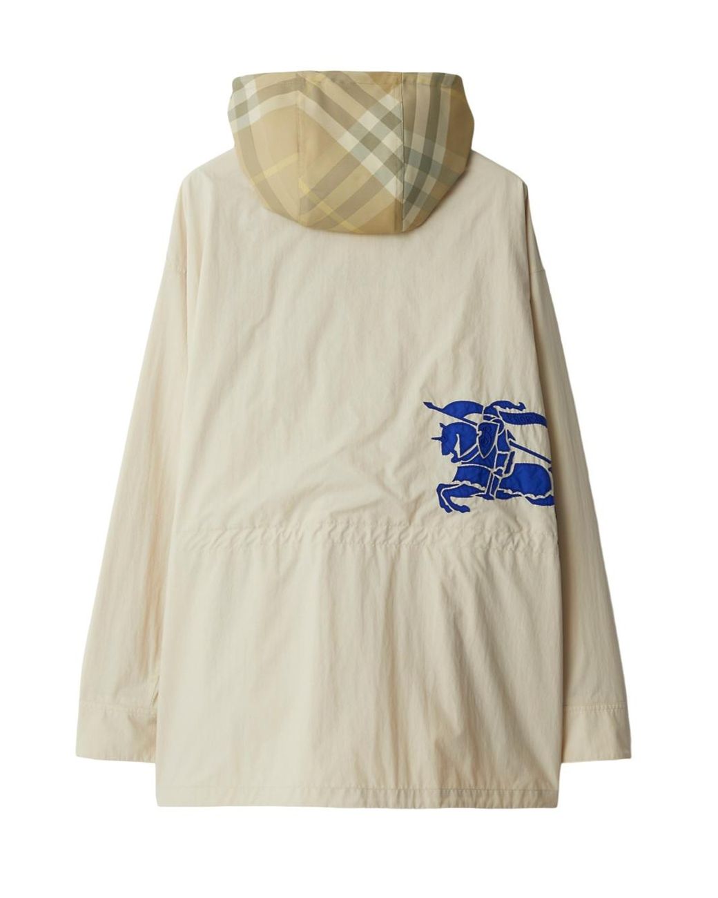 Burberry Natural Ekd Check-Print Hooded Jacket