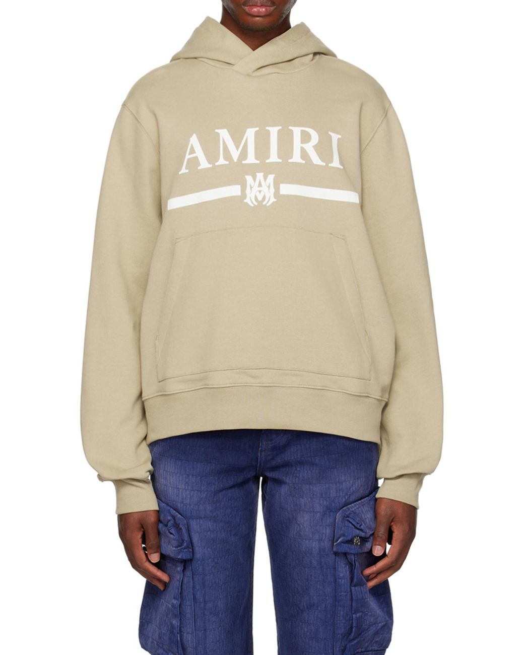 Amiri Natural M.A. Bar Logo-Print Cotton Hoodie for men