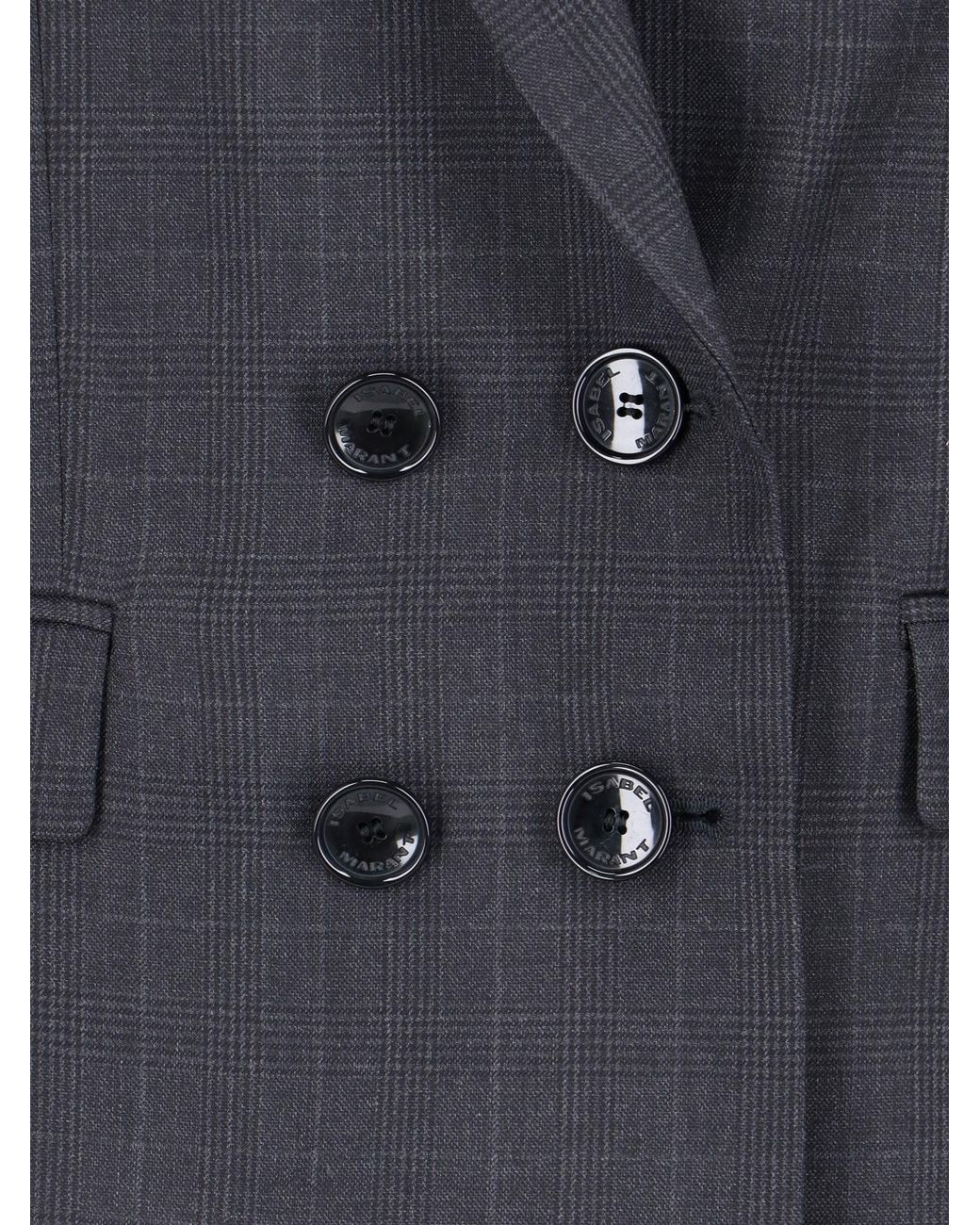 Isabel Marant Blue Checked Double Breasted Blazer