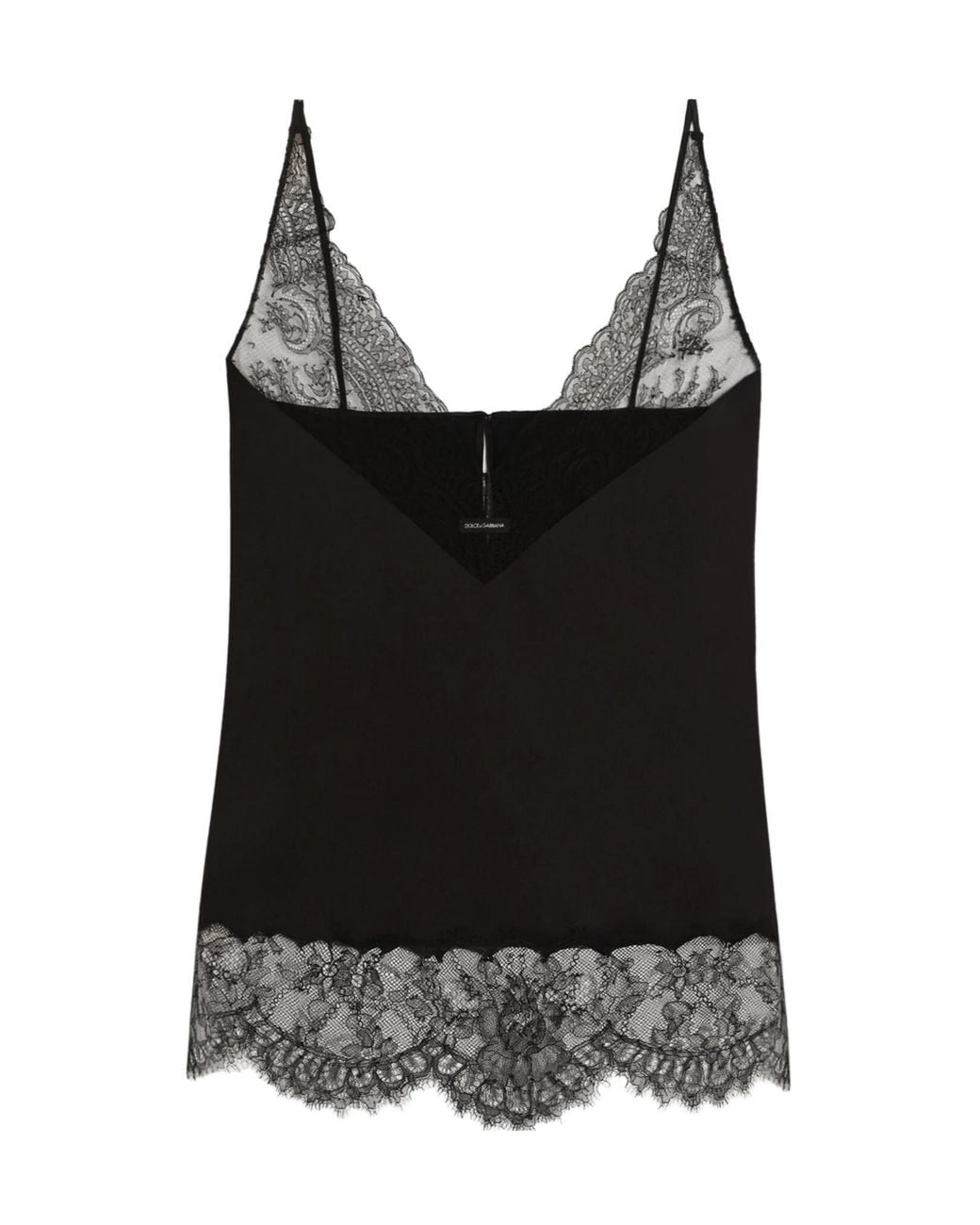 Dolce & Gabbana Black Lace Trim Camisole Top