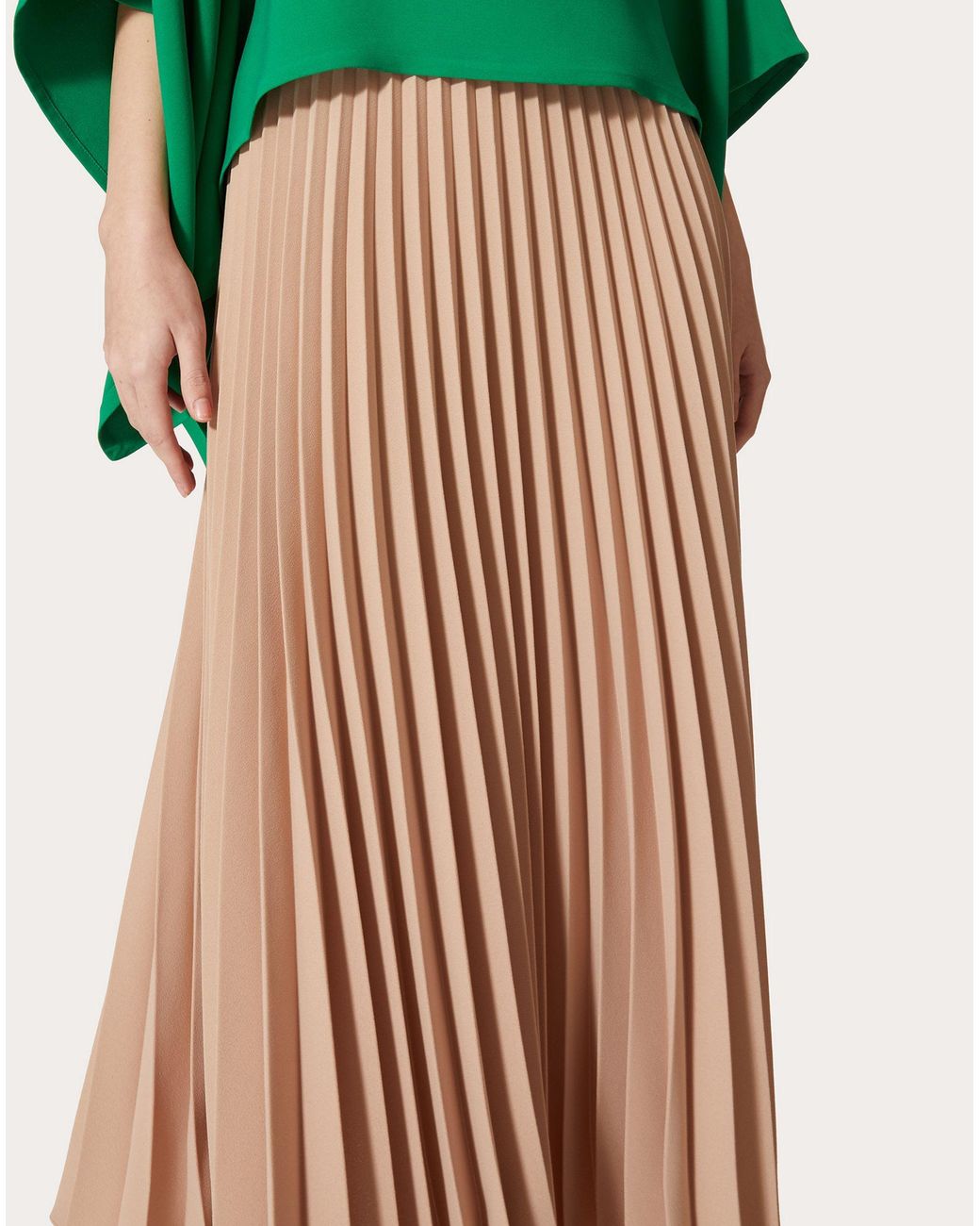 Valentino White Pleated Skirts
