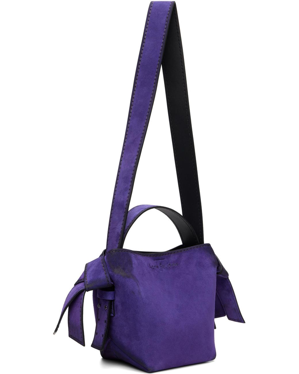 Acne Purple Knot Detailed Strapped Handbag