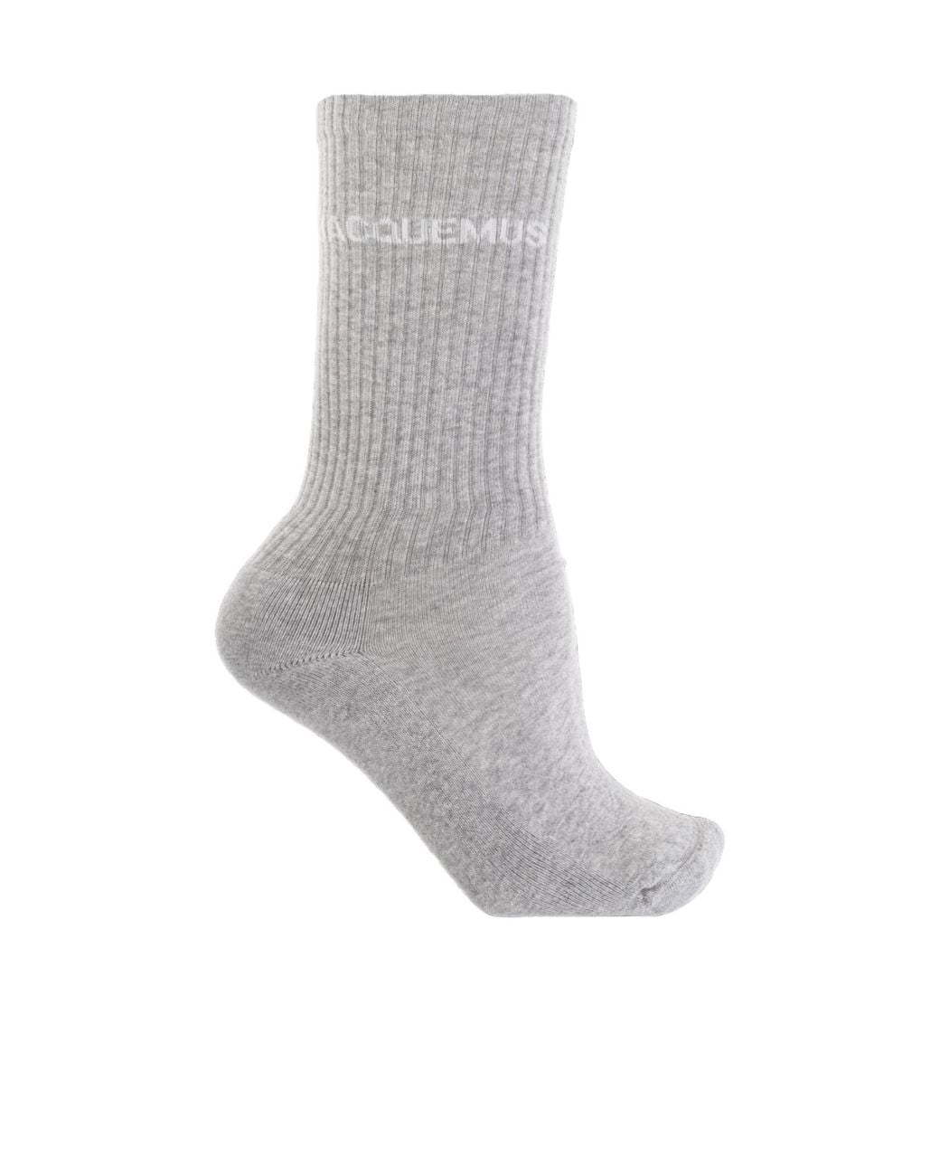 Jacquemus Gray Ribbed Crew Socks