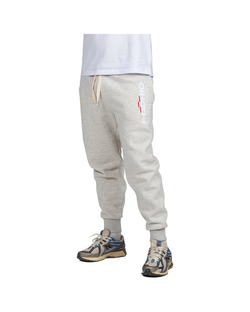 PODHIO White Drawstring Active Track Pants for men
