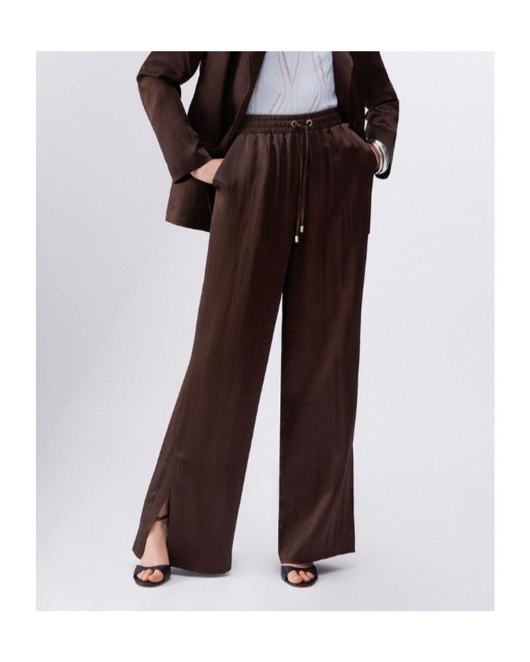 Liu Jo Purple Pleated Flared Pants