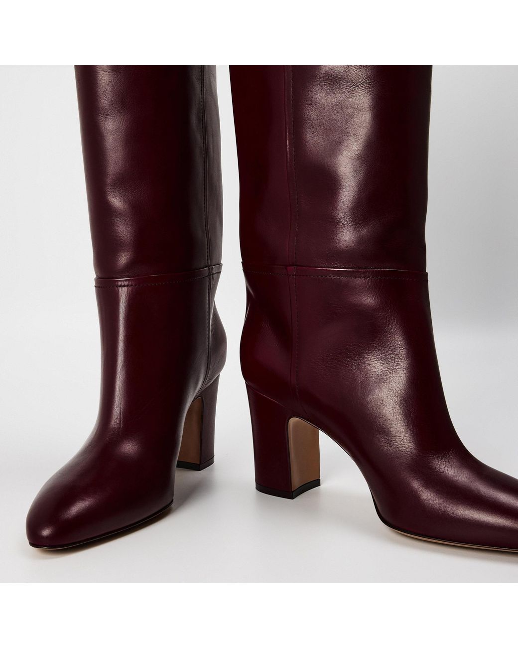 Paris Texas Red Solid Color Knee High Boots