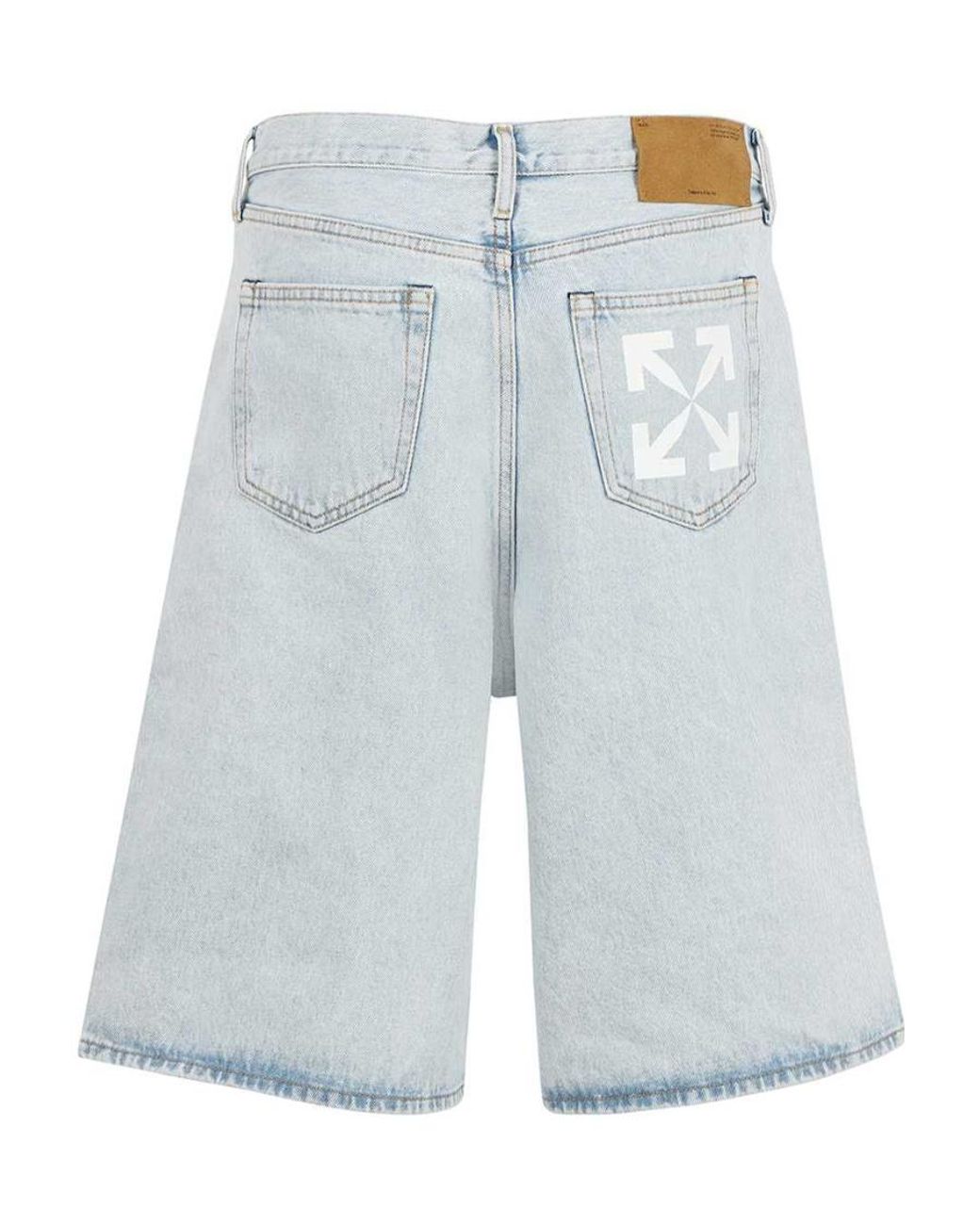 Off-White c/o Virgil Abloh Blue Logo Patch Denim Shorts for men