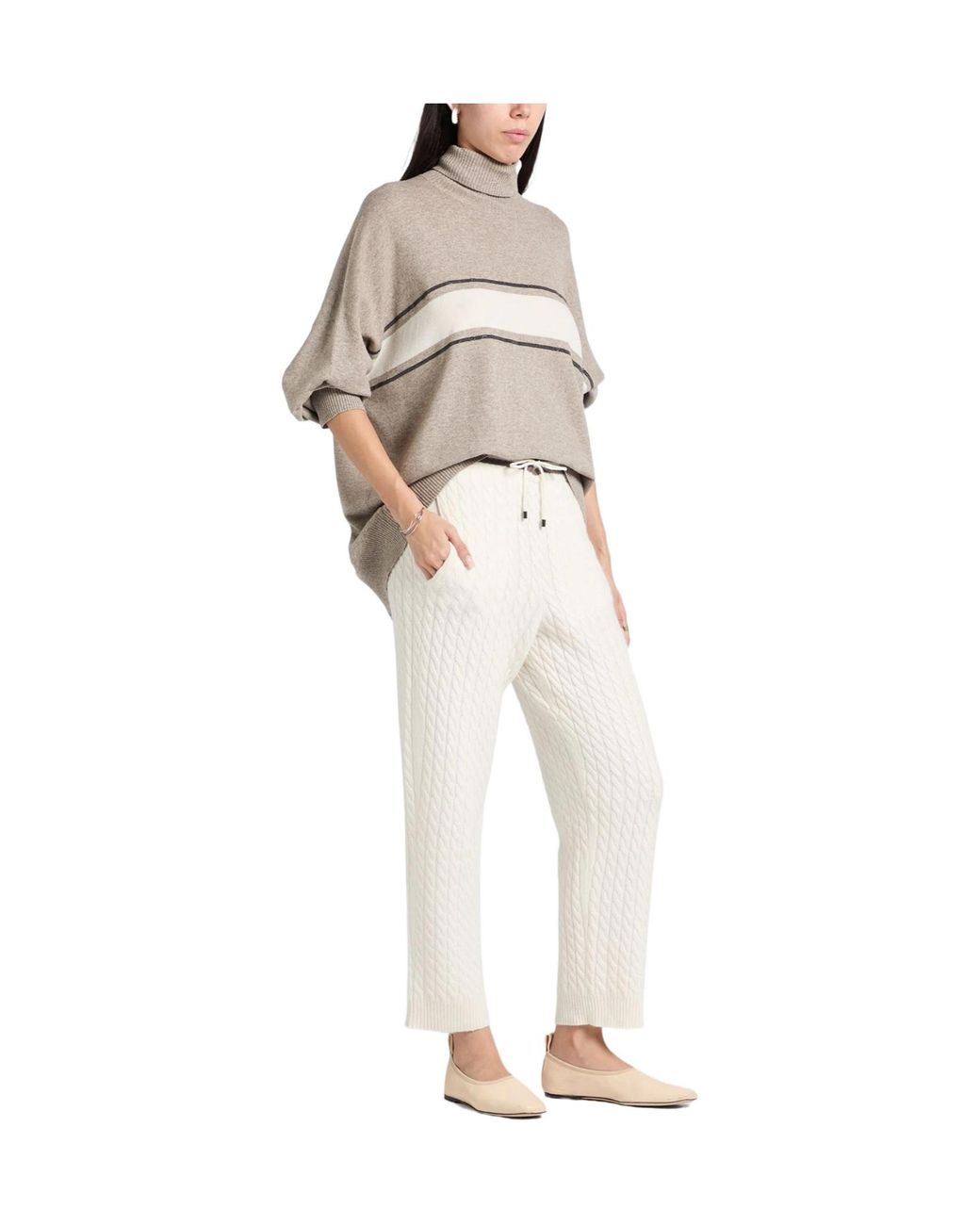 Brunello Cucinelli White Slim-Fit Cashmere Pants