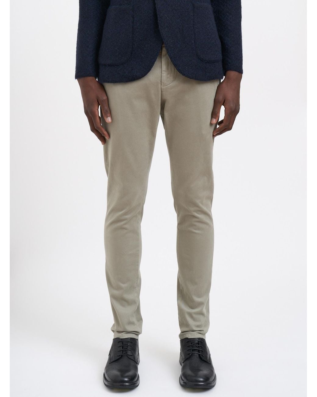 Dondup Gray Tapered-Fit Casual Trousers With Zip Details for men
