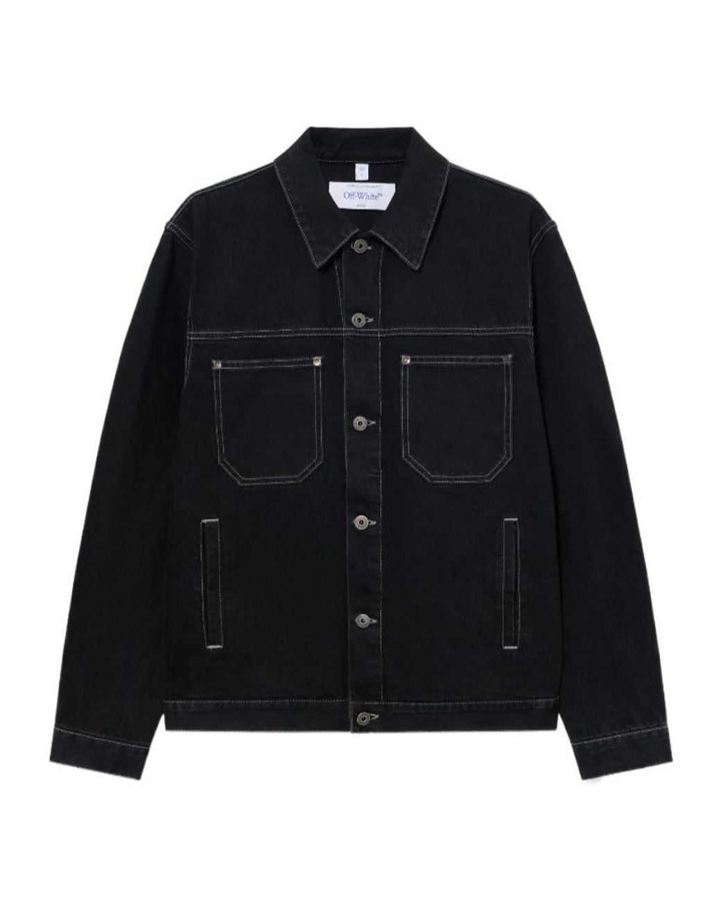 Off-White c/o Virgil Abloh Black Half Arrow Relaxed Denim Jacket for men