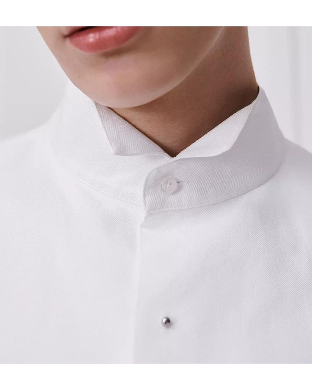 Dior White Tuxedo Shirt With Wing Collar for men