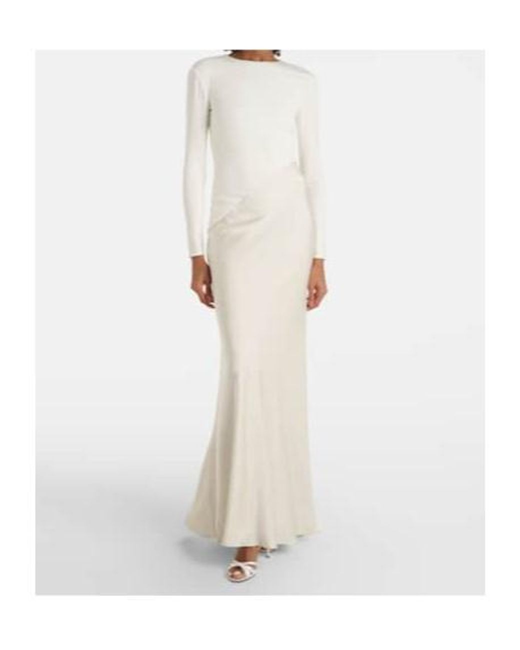 Roland Mouret White Satin And Jersey Gown