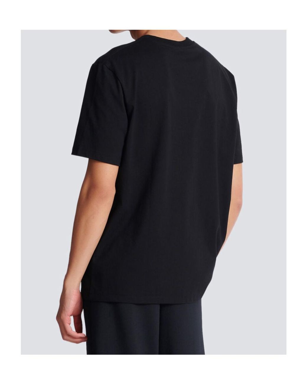 Balmain Black Paris Print T-Shirt for men