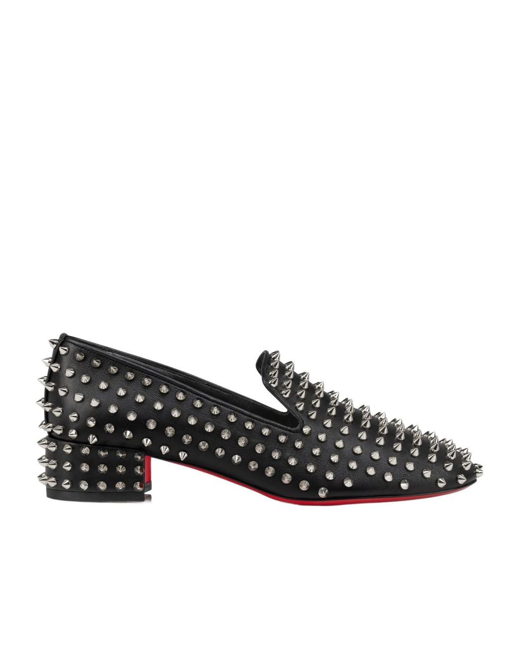 Christian Louboutin Black Spikeasy Slip-On Loafers
