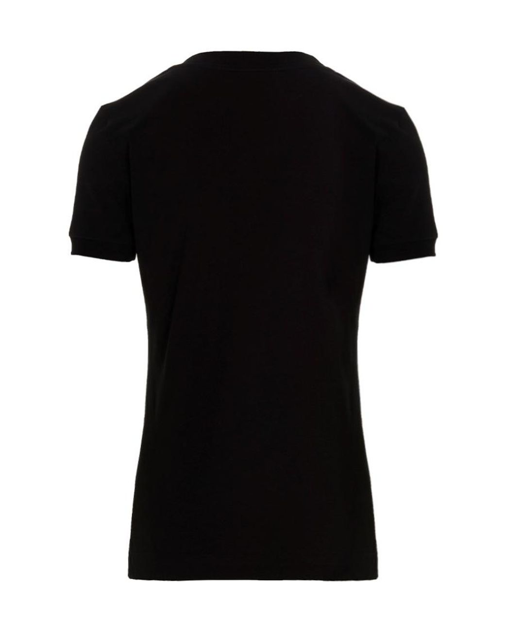 Dolce & Gabbana Black Logo-Embellished Short-Sleeved Top