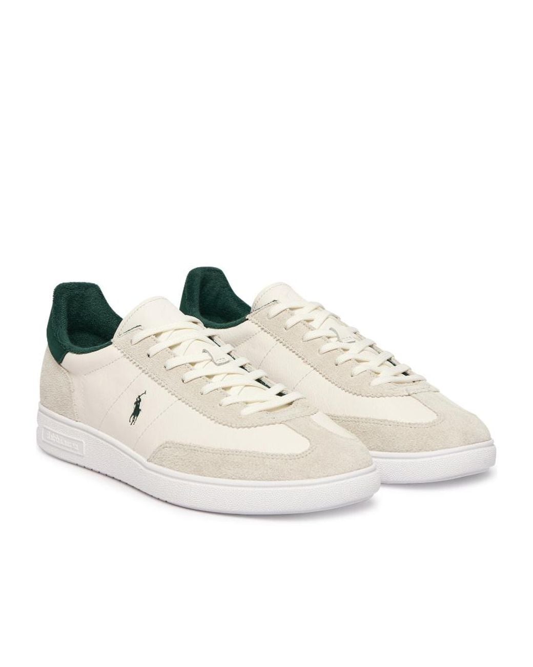 Polo Ralph Lauren White Logo-Embroidered Low-Top Sneakers for men