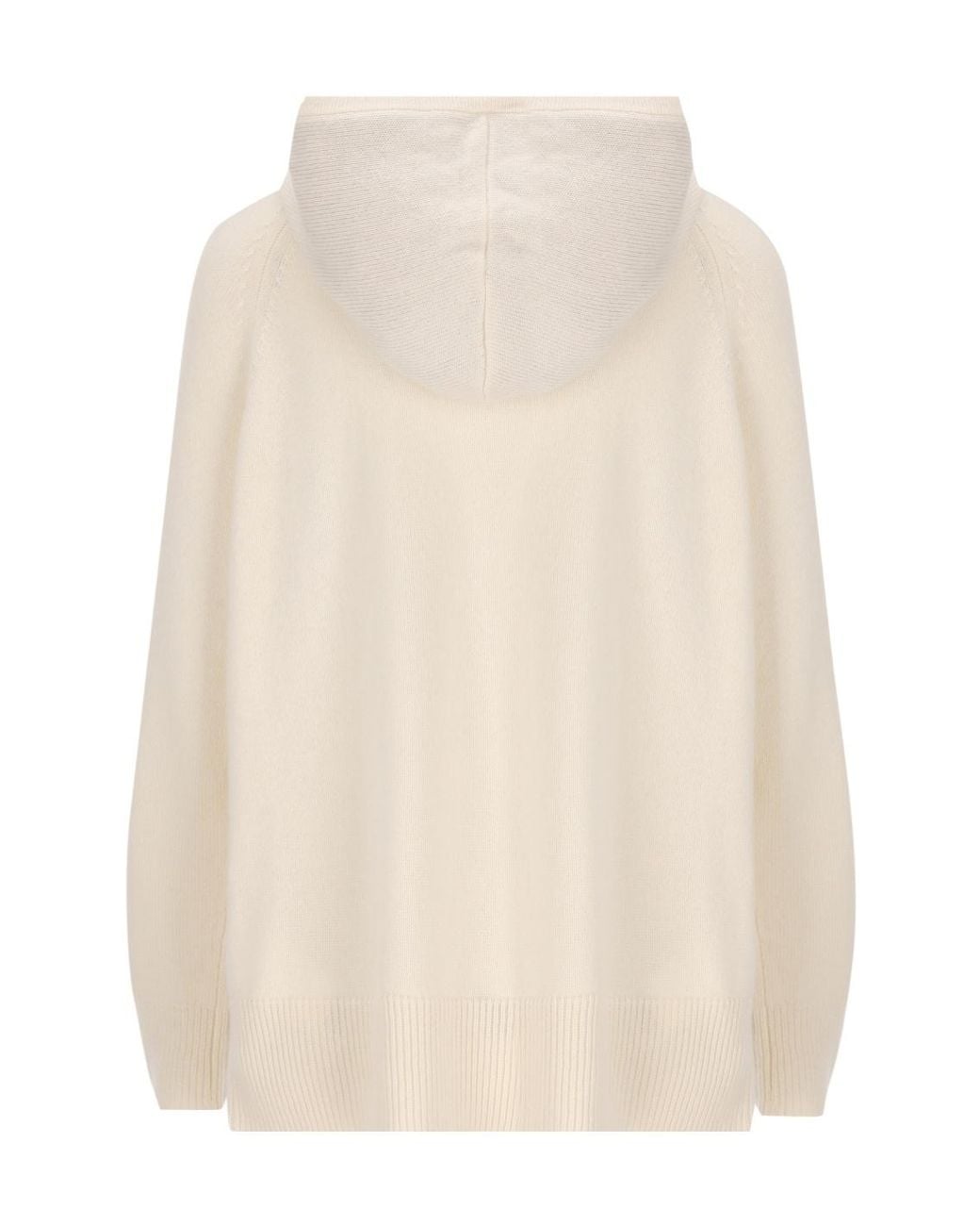 Max Mara White Mxmefebo Long Sleeved Knitted Hoodie